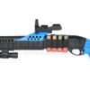 AGM AGM Shorty Pump Action Shell Shotgun with Flashlight, Scope & Leather Shell Holder (Blue) airsoft