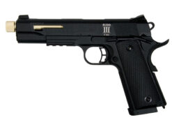 Secutor SECUTOR - Rudis III - 1911 Custom Pistol (Gold Barrel - Co2 Powered - Gas Ready - Black) airsoft