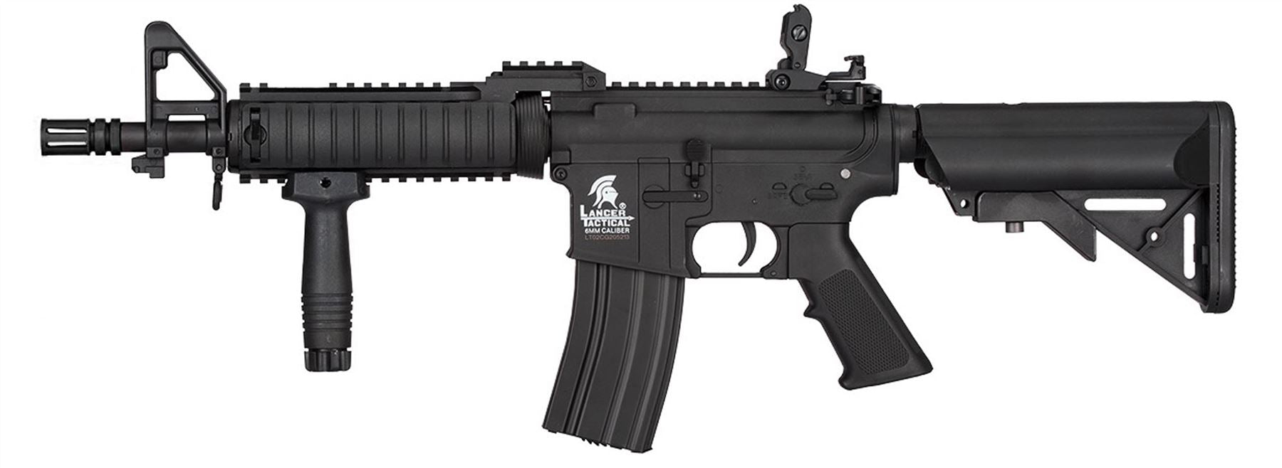 Lancer Tactical M4 Lancer Tactical M4 RIS Carbine AEG Rifle (Inc. Battery and Smart Charger - Black) airsoft