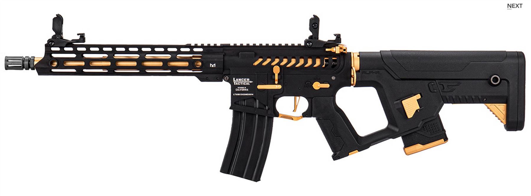 Lancer Tactical M4 Lancer Tactical M4 LT-33 Gen 2 PROLINE EEnforcer Night Wing RIS Carbine AEG Rifle (Black/Gold Limited Edition) airsoft