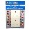 ACM EU 2 pin to UK 3 pin plug adapter pack of 2 – front view showing both adapters