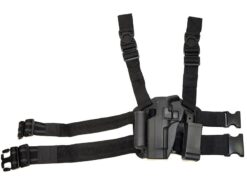 ACM Big Leg Holster ACM Big Leg Holster 17 Series with Two Pouches (Left Handed - Hard - Black) airsoft