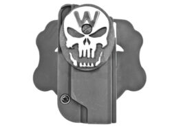 WE 1911 holster W-Skull black – left-side full view