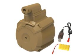 Battleaxe M870 Shotgun to M4 Drum Magazine for M870 Shotguns (Tan - Includes Battery and Charger) airsoft
