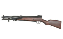 S&T Nambu Type 100/40 SMG AEG – left-side full view with real wood furniture