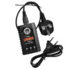 Duel Code B3 Pro compact LiPo charger – left-side full view with UK plug