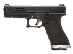 WE WE 17 Series Force Series Custom GBBP (Black) (Black Slide - Silver Barrel) airsoft
