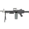 FN Herstal Minimi M249 MK1 with Sound Control Drum Magazine (Skeleton Stock - AK-249-MK1 - Black) airsoft