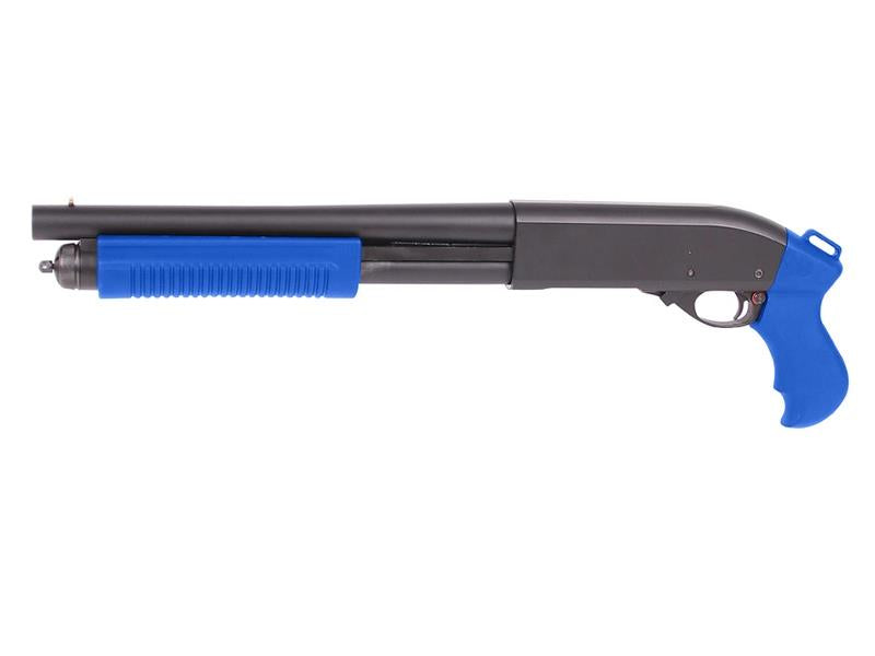 Golden Eagle M870 Breacher Tri-Shot Gas Pump Action Shotgun (Short - Blue - M8881 - V2) airsoft