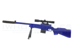 ACM Custom ACM Custom BAR-10 with Mock Scope, Bipod and Silencer Spring Rifle (Blue - 646-1) airsoft