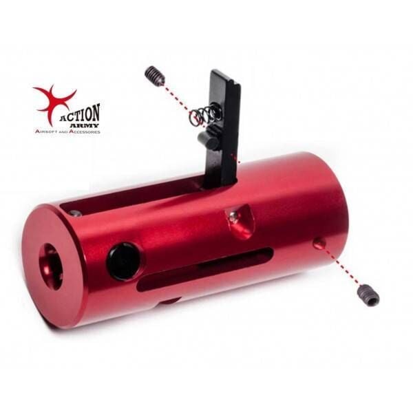 Action Army VSR10 Hop-Up Chamber – left-side full view, CNC aluminium construction