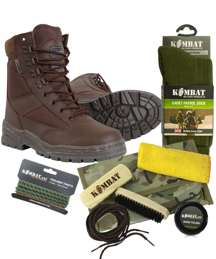 .Cadet Patrol Boot Starter Set – Half Leather – Brown 1