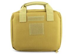 UFC pistol bag tan – padded transport case with handles and velcro patches
