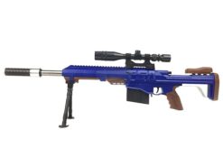 ACM ACM Custom Barrett with Mock Scope, Bipod and Silencer Spring Rifle (Blue - 2017A) airsoft