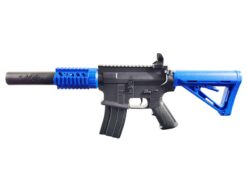 Golden Hawk M4 Rifle with Inbuilt Mock Silencer Golden Hawk M4 Rifle with Inbuilt Mock Silencer (Spring Powered - Blue) airsoft
