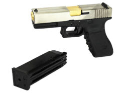 WE WE 17 Series Pistol Double Barrel GasBB Pistol (Ful Metal - Full Auto - Silver) airsoft