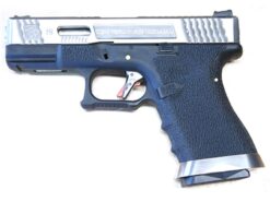 WE Custom 19 Series Pistol Black (Silver Slide and Silver Barrell) (WE-71050) airsoft