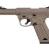 Action Army AAP01 Ruger MKIV gas blowback pistol – left-side full view, tan finish