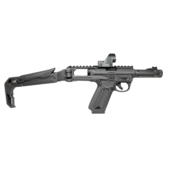 Action Army AAP01 folding stock – left-side full view mounted on pistol receiver