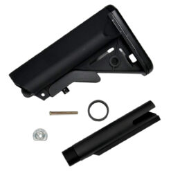 Double Bell M4 standard stock with buffer tube – left-side full view