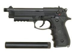 LS M9 Gas Blowback Pistol with Rail and Silencer LS M9 Gas Blowback Pistol with Rail and Silencer (Black - GGB-9606T) airsoft