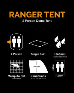 Ranger Tent   Olive Green (2 Person, Single Skin) 2