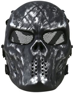 Skull Mesh Mask   Gun Metal Grey 2