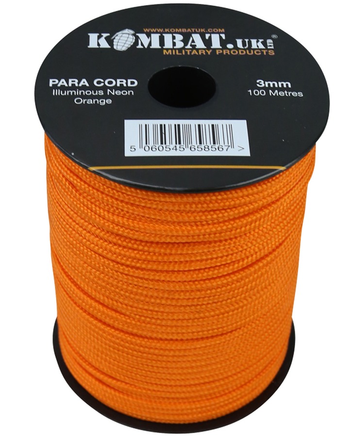 Paracord 100m Reel Neon Orange 1