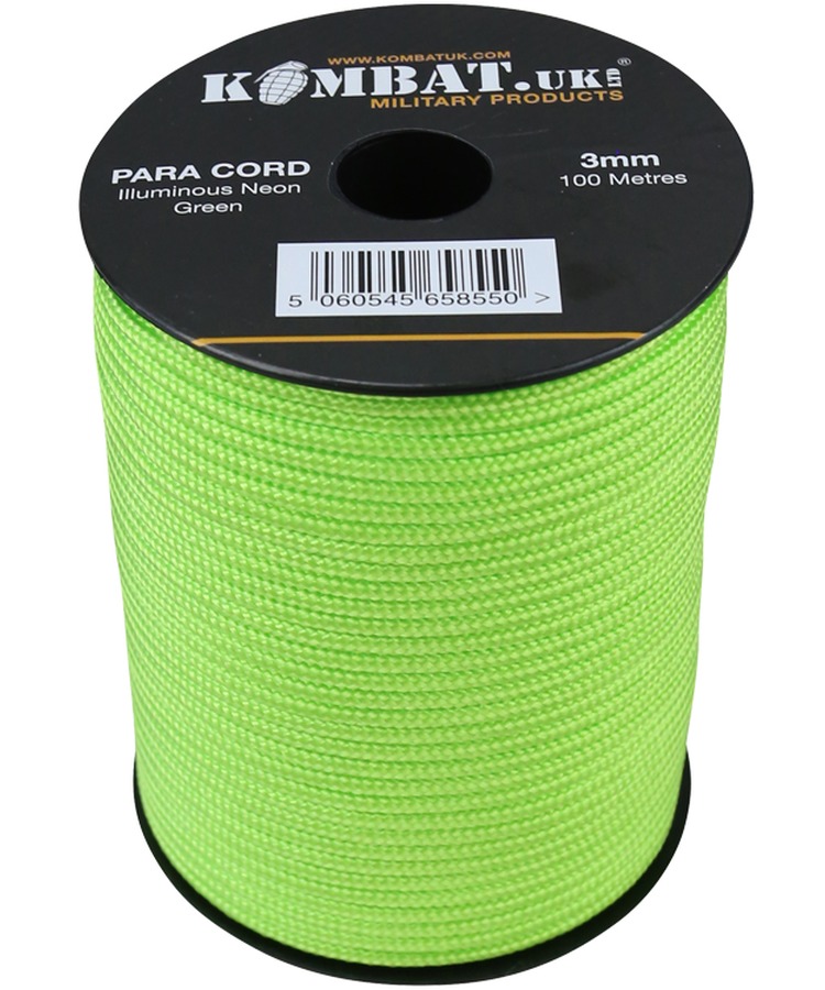 Paracord 100m Reel Neon Green 1