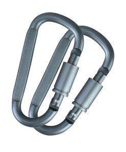 Gunmetal Grey Locking Carabiners   8mm (Pair) 1