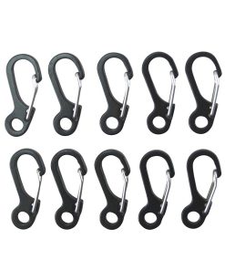 Paracord Carabiners Metal   10 Pack   Black 2