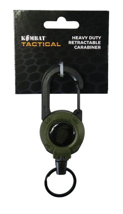 Heavy Duty Retractable Carabiner   Olive Green 2