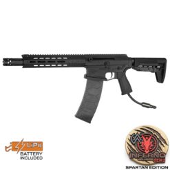 Double Bell JW4 Dracarys AEG rifle – left-side full view with M-LOK rail and Wolverine INFERNO engine