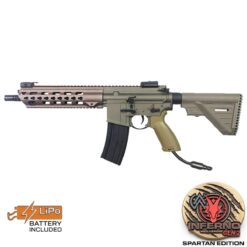 Double Bell M416 Keymod AEG short tan – left-side full view