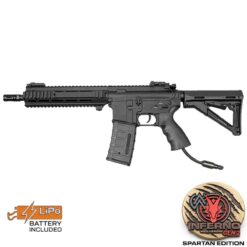 Double Bell L119A2 Neptune SAS airsoft rifle – left-side full view, metal black finish, compact configuration