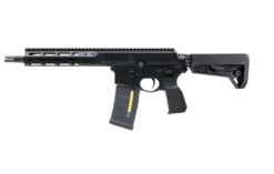 Double Eagle DWS-180 buffer tube gas blowback rifle – left-side full view, black finish