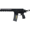 Double Eagle DWS-180 folding GBBR rifle – left-side full view with skeleton stock extended