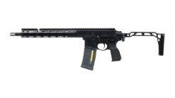 Double Eagle DWS-180 folding GBBR rifle – left-side full view with skeleton stock extended