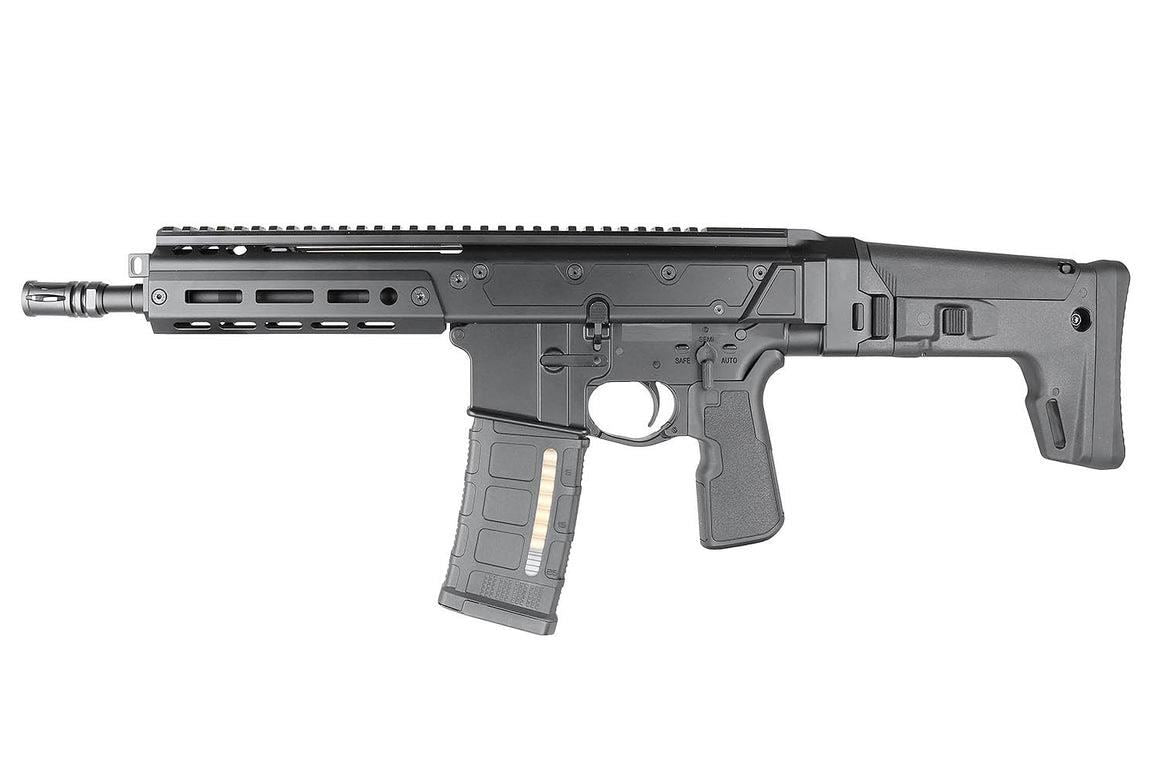 Double Eagle 8.5 DWS LUPUS ACR GBBR – left-side full view, black folding stock