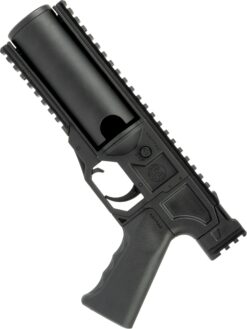 KRYTAC KT320 GL modular MOSCART grenade launcher – left-side full view, black aluminium finish