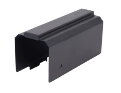 Delta Armory mock bolt carrier for STRIBOG AEG – full left-side view, black sheet steel finish